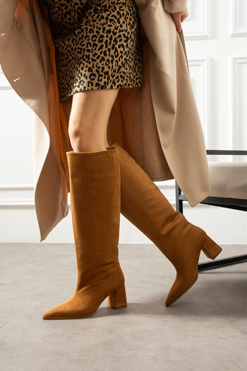 wolk shoes Bria SÜET Жіночі чобітки на підборах із загостреним носком