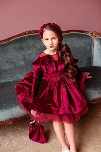 Miss Lorin Kids Girl's Velvet Design Dress