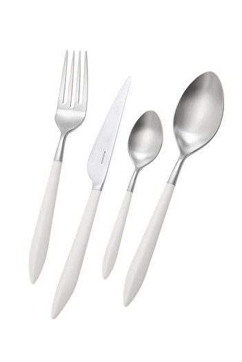 BUGATTI Ares Matte White 24 Piece Cutlery Set