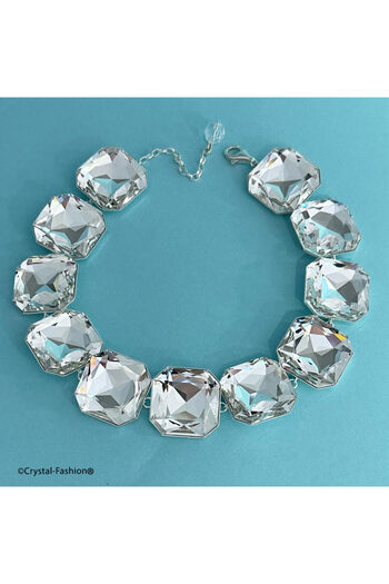 Crystal-Fashion® Choker Patrat Cristale Octagon
