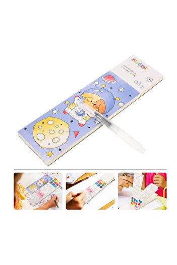 PROCART Mini water coloring book, illustrated notes, painting brush, 4 years+
