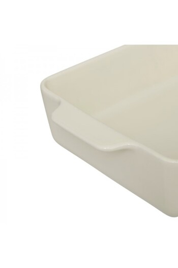 FİVE Tavă ceramică dreptunghiulară pentru cuptor, Albă Rustic Oven, 36x19 cm
