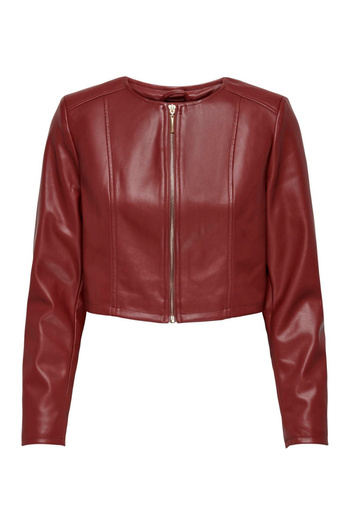ONLY Only faux leather jacket, cherry red