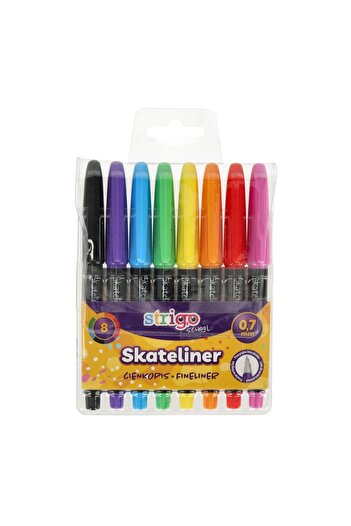 Strigo Fineliner Skateliner, 8 culori, 0.7mm SSC401