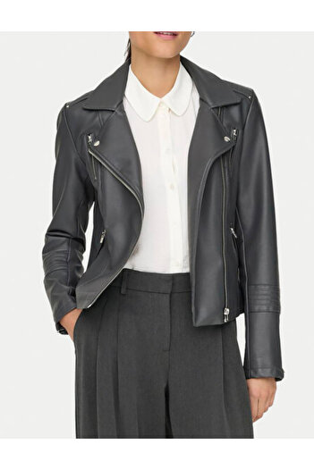ONLY Only faux leather jacket, grey