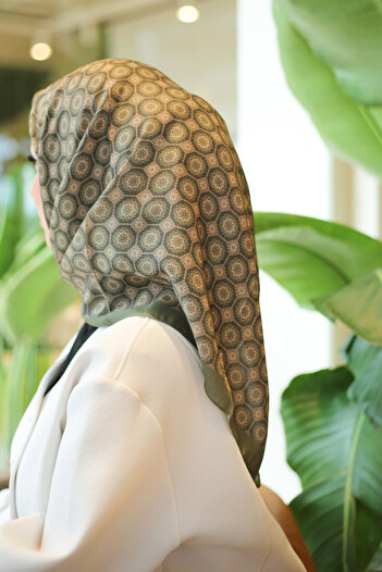 efdal şal eşarp Mosaic Pattern Imported Cotton Scarf