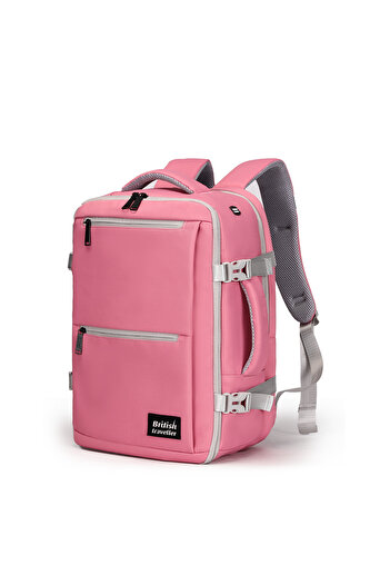 British Traveller BACK PACK TRENDY | Oxford Fabric Laptop Backpack - Pink