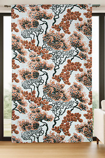 Premier Home Taiga Background Curtain Beige Orange 140X240