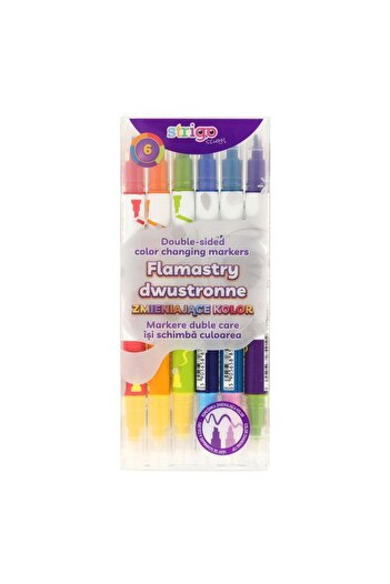 Strigo Double color changing markers, 6 pcs/10 colors SSC439