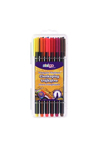 Strigo Triangular fineliner 12 colors, 0.4mm SSC349