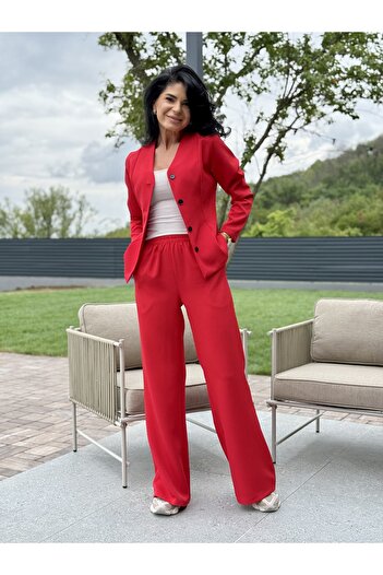 RAMONA BADESCU EXCLUSIVE Two-Piece Suit with Jacket and Wide Leg Pants