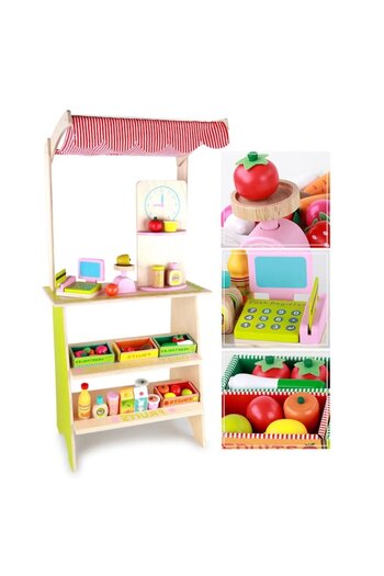 edu bebe Wooden Toy, Fruit and Vegetable Stand, eduBEBE, N47-1