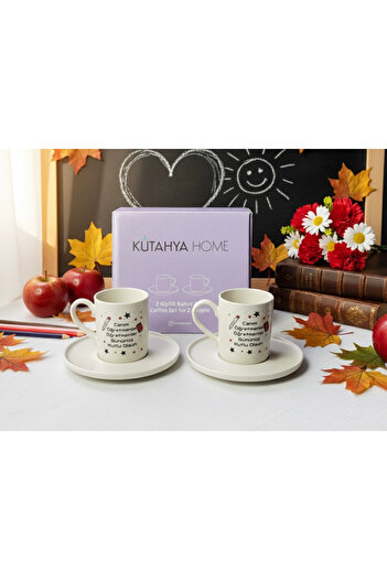 KÜTAHYA HOME Special Gift for Teachers Who Love Coffee |   Teacher's Day Cup Set |   Box Gift