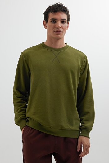 Tudors Unisex Relax Fit Comfortable Cut 100% Cotton Basic Green Crew Neck Sweatshirt