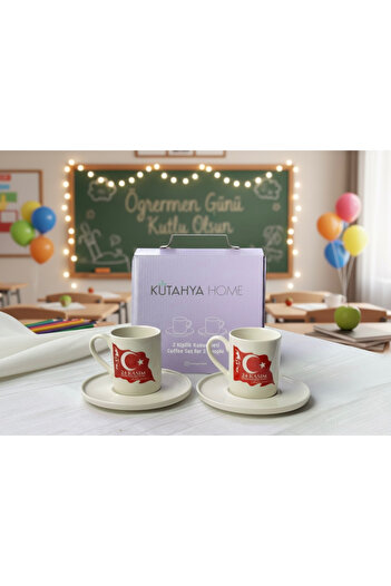 KÜTAHYA HOME Special Gift for Teachers Who Love Coffee |   Teacher's Day Cup Set |   Box Gift
