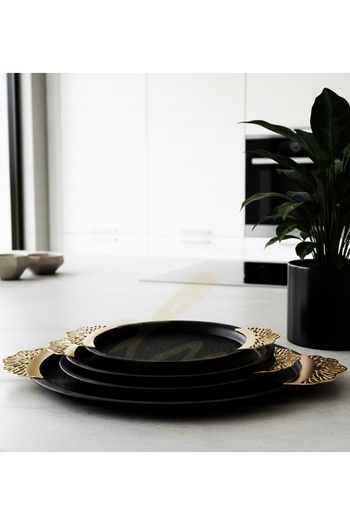 DECOSTYLE Metal Shah Serving Set 3 Pieces Multi-Purpose