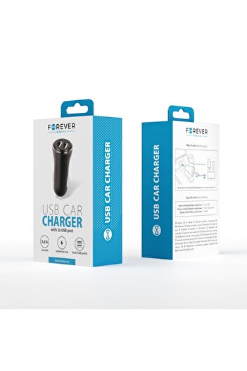 Forever CC-03 Car Charger 2x USB 3.6A Black