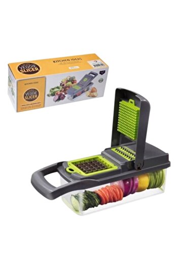 OEM Multifunctional grater set 14 pieces, green, ergonomic, stainless steel blades