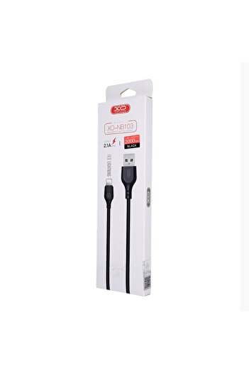Xo Cablu de încărcare și transfer de date NB103, USB/Lightning, 2.1A, 2 m, Negru