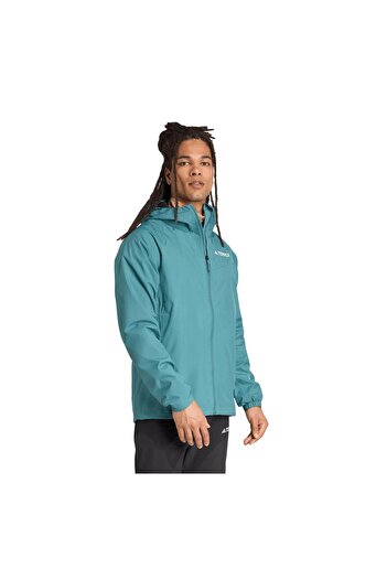 adidas Jl9774-E Multi 2L Rain J Men's Raincoat-Windbreaker Turquoise