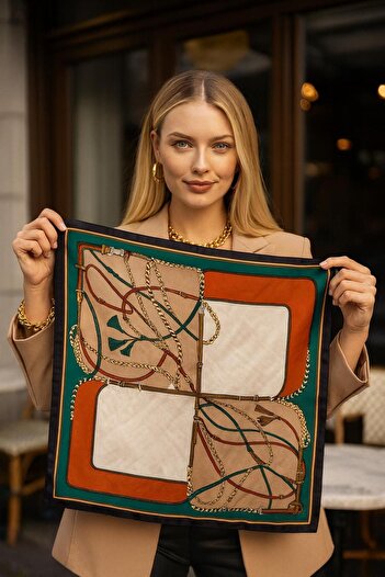 MARBERRY Flr13 Patterned Women's Scarf 70X70 cm