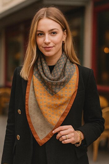 MARBERRY Flr18 Patterned Women's Scarf 70X70 cm