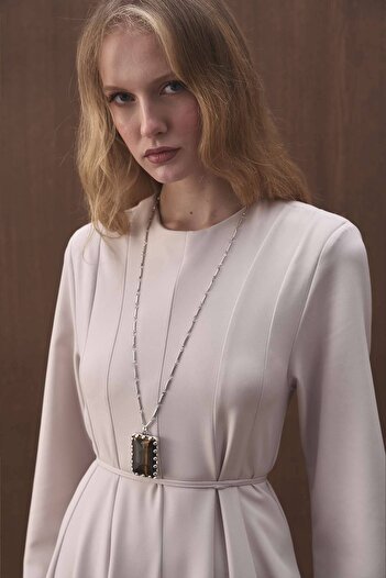 Hooopstore Belden Stone Dress with Sitting Detail