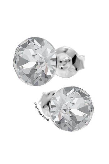 CRYSTAL FASHİON Silver Crystal Xirius Screw Earrings