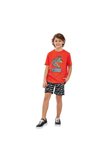 SKECHERS Lightweight Fleece Two Yarn B 5 Inch Short Big Boy Black Shorts Sk241120-001