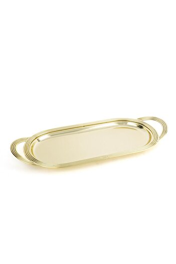 Mikasa Moor Gold Oval Metal Tray with Handles 48X21Cm
