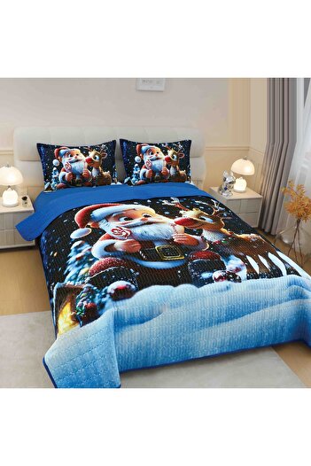CHIRASO CHIRASO Duvet Cover Set, 220x240cm, 3D Christmas Theme, Double Bed, 2 Pillowcases, Santa Claus