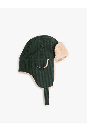 Koton Velvet Pilot Hat with Plush Detail