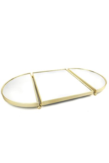 Mikasa Moor Gold Oval Mirrored Metal Jardiner Tray 79X45Cm