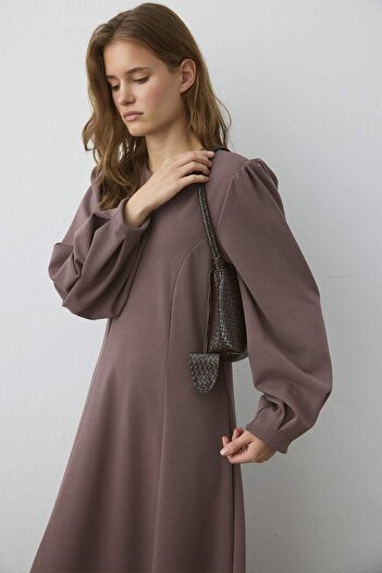 Hooopstore Premium Belden Lilac Dress with Sitting Detail at the Waist