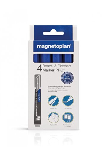 Magnetoplan Whiteboard marker, blue, 4 pcs/set