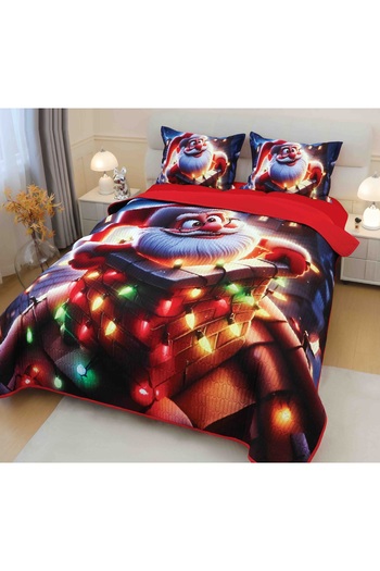 CHIRASO CHIRASO Duvet Cover Set, 220x240cm, 3D Christmas Theme, Double Bed, 2 Pillowcases, Santa Claus