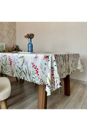 Prime Sleeks Flora Digital Printed Raschel Tablecloth 150×220 cm