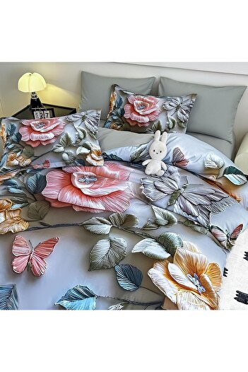JOJO HOME 5D bedding, digital print, 6 pieces, fitted sheet, Roses