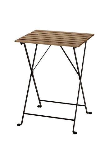 IKEA Table, outdoor, black/light brown, 55x54 cm