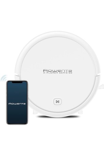Rowenta X‑Plorer Series 50 RR7387WH robot vacuum, 0.4 L, 14.8 V, up to 120 min, 3 cleaning modes,