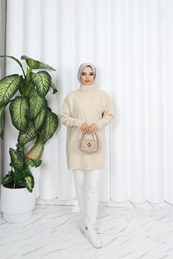 NİSUM MODA Stoned Knitwear Tunic