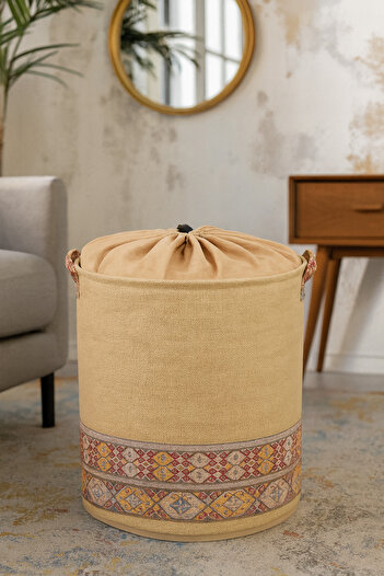 HomyJRs 37×40 Garnili Bohemian Jute Storage Basket – Mesh Organizer