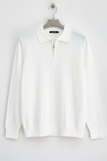 Edwox Men's Regular Fit Zipper Sweatshirt White Edw01
