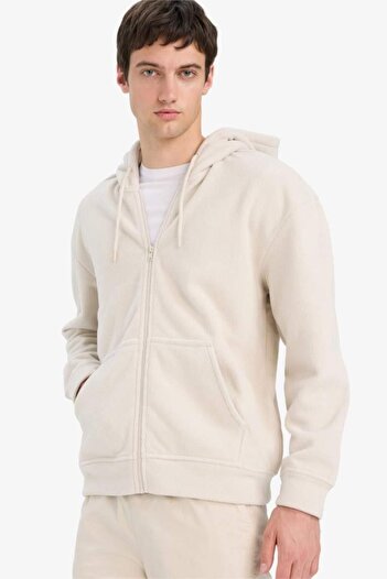 DeFacto Boxy Fit Hooded Zip-Up Fleece Sweatshirt (25 Au)