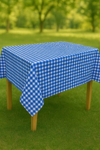 Budi Tablecloth & Picnic Cloth - Raschel Fabric 120 cm X 160 cm - Square Patterned