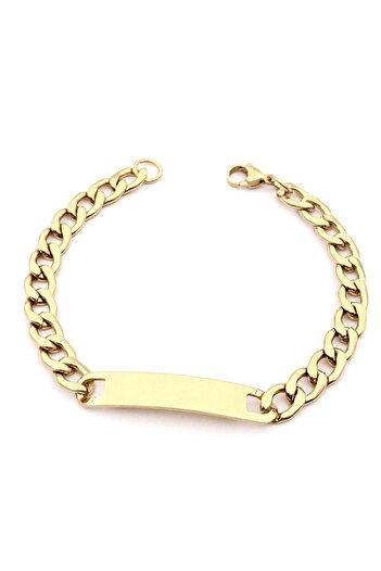 Siya Silver Kararmaz Çelik Kalın Gurmet Zincirli Erkek Künye Bileklik - 8mm/21 Cm