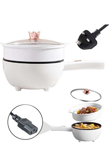 TERRION LAC Electric Hot Pot with Steamer & Temperature Control 3L Non-Stick Electric Cooker