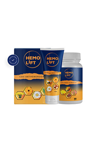 HemoLift Hemorrhoid Forte Scheme with Cream, Tea & Natural Pills - Anti-Hemorrhoid Protocol - Package