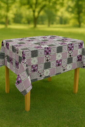 Budi Tablecloth & Picnic Cloth - Raschel Fabric 120 cm X 160 cm - Square Patterned