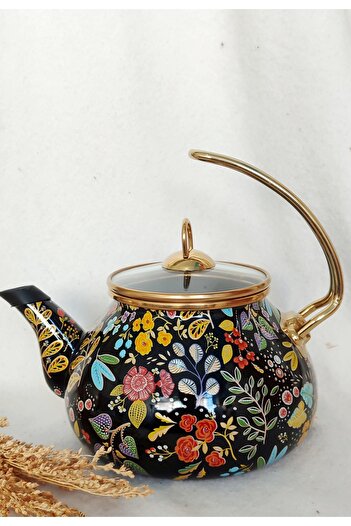 EBRULİEMAYE Flower Garden Enamel Retro Teapot Kettle 2.2 Liters